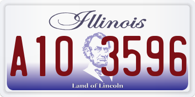 IL license plate A103596