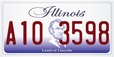 IL license plate A103598