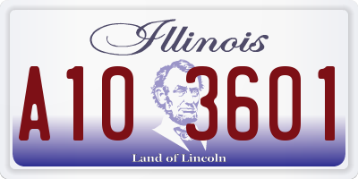 IL license plate A103601