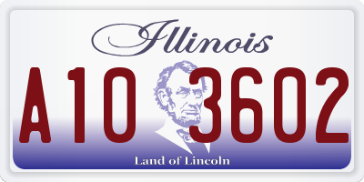 IL license plate A103602