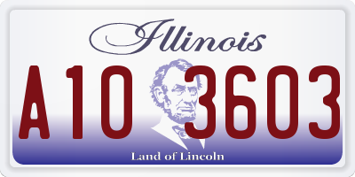 IL license plate A103603