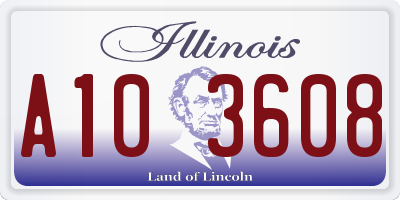 IL license plate A103608