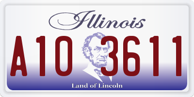 IL license plate A103611