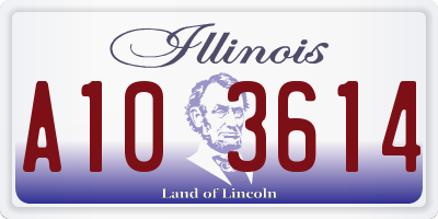 IL license plate A103614