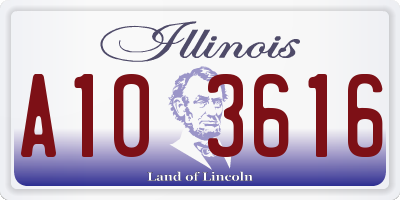 IL license plate A103616