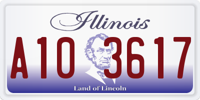 IL license plate A103617