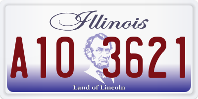 IL license plate A103621