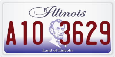 IL license plate A103629