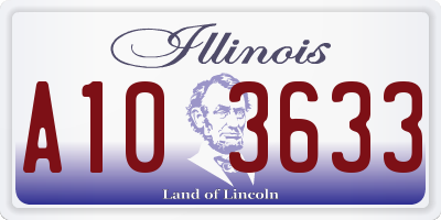 IL license plate A103633