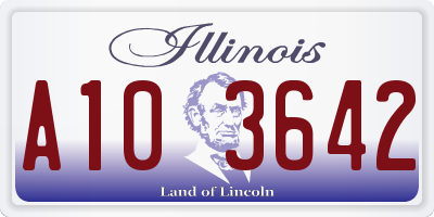 IL license plate A103642