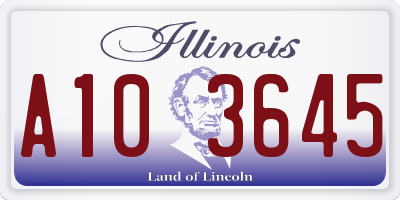 IL license plate A103645