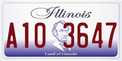 IL license plate A103647