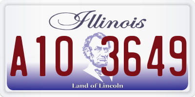 IL license plate A103649