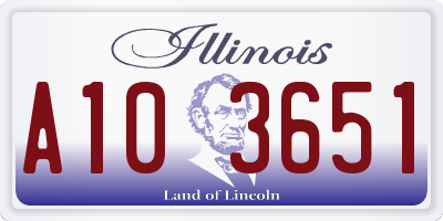 IL license plate A103651