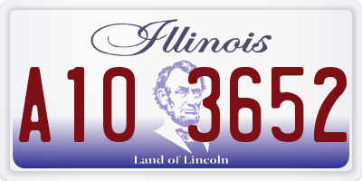 IL license plate A103652