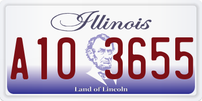 IL license plate A103655