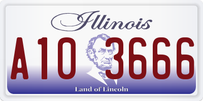 IL license plate A103666