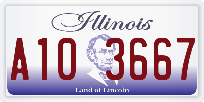 IL license plate A103667