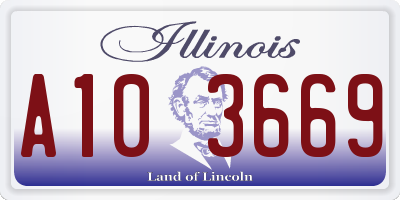 IL license plate A103669