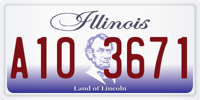 IL license plate A103671