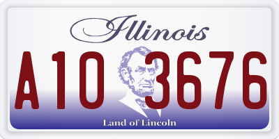 IL license plate A103676