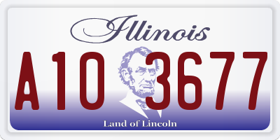 IL license plate A103677