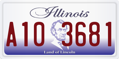 IL license plate A103681