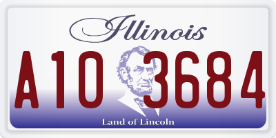 IL license plate A103684