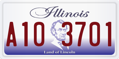 IL license plate A103701
