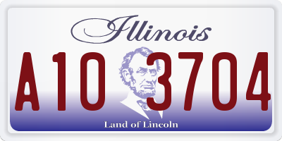 IL license plate A103704