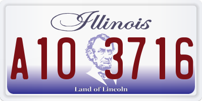 IL license plate A103716