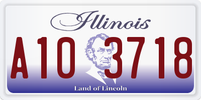 IL license plate A103718