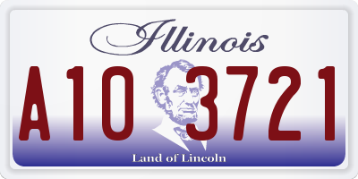 IL license plate A103721