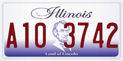 IL license plate A103742