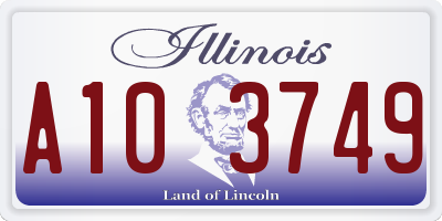 IL license plate A103749