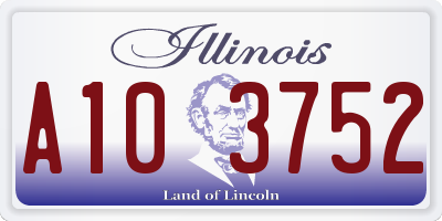 IL license plate A103752