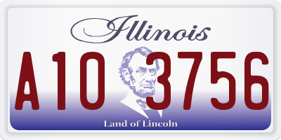 IL license plate A103756