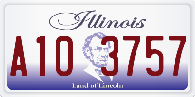 IL license plate A103757
