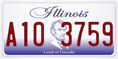 IL license plate A103759