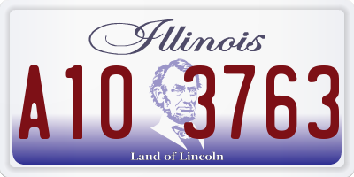 IL license plate A103763