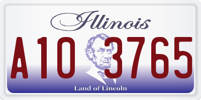 IL license plate A103765