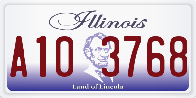 IL license plate A103768
