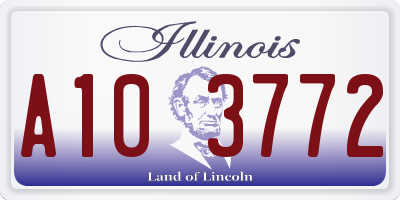 IL license plate A103772