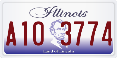 IL license plate A103774