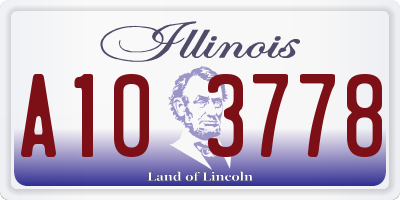 IL license plate A103778