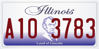 IL license plate A103783