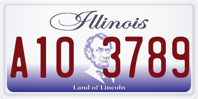 IL license plate A103789