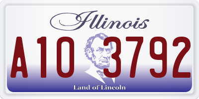 IL license plate A103792