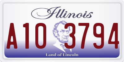 IL license plate A103794