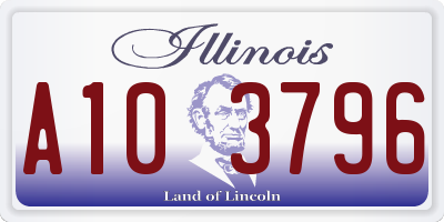 IL license plate A103796